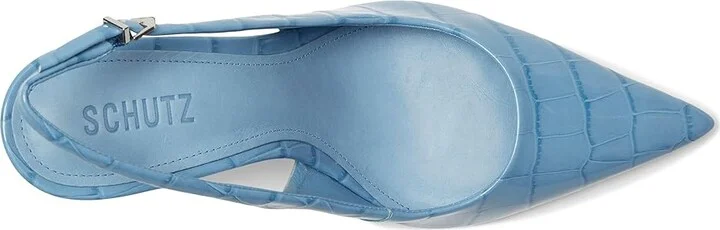 Schutz Paola High Women's Heels Riviera Blue : 5 M, Leather - Image 2