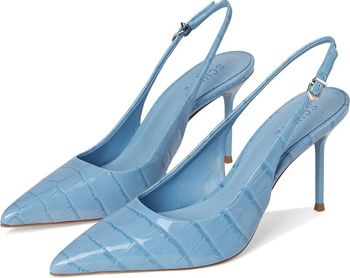 Schutz Paola High Women's Heels Riviera Blue : 5 M, Leather
