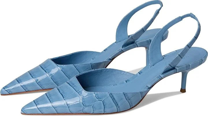 Schutz Paola Mid High Women's Heels Riviera Blue : 6 M, Leather