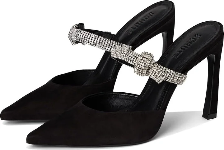 Schutz Pearl Curve High Women's Heels Black : 8.5 M, Leather