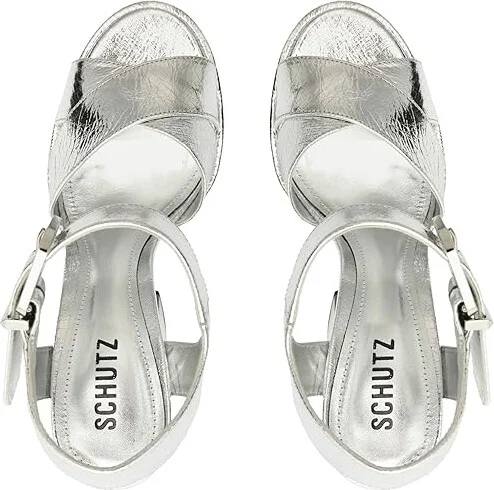 Schutz Penelope Women's Sandals Prata : 8 M, Leather - Image 2