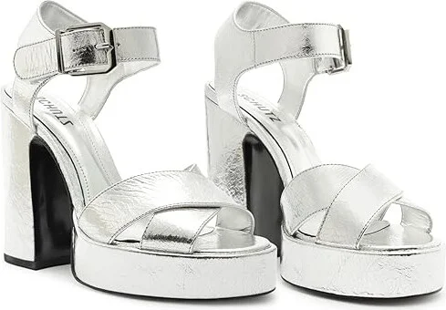 Schutz Penelope Women's Sandals Prata : 8 M, Leather