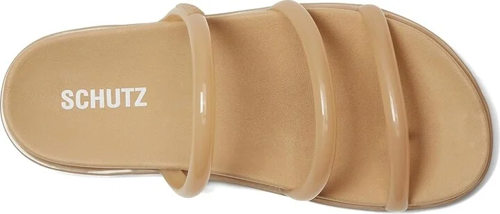 Schutz Polly Sporty Women's Wedge Shoes Bege Cuban Sand : 6.5 M, Synthetic - Image 2