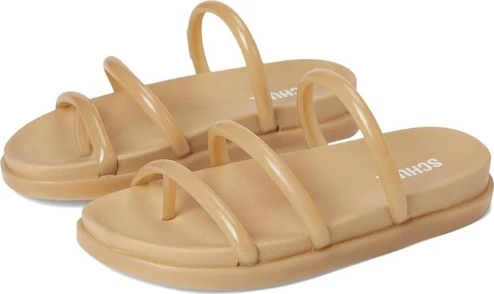 Schutz Polly Sporty Women's Wedge Shoes Bege Cuban Sand : 6.5 M, Synthetic