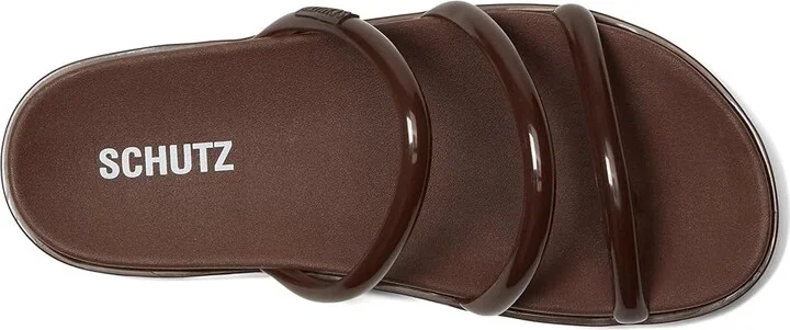 Schutz Polly Sporty Women's Wedge Shoes Marrom Chocolate Bar : 8 M, Synthetic - Image 2