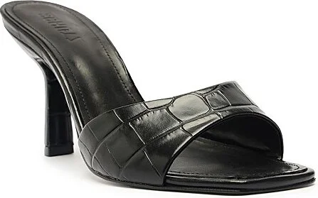 Schutz Posseni Leather Heeled Mule in Black