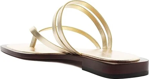 Schutz Rania Flat Women's Sandals Platina : 5 M, Leather - Image 3