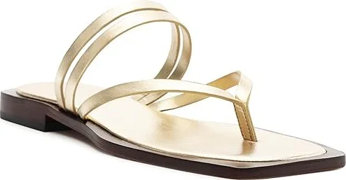 Schutz Rania Flat Women's Sandals Platina : 5 M, Leather
