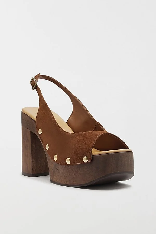 Schutz Rose Sling Clog Sandal in Caramel Coffee - Image 2