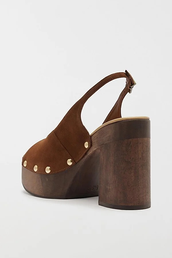 Schutz Rose Sling Clog Sandal in Caramel Coffee - Image 5