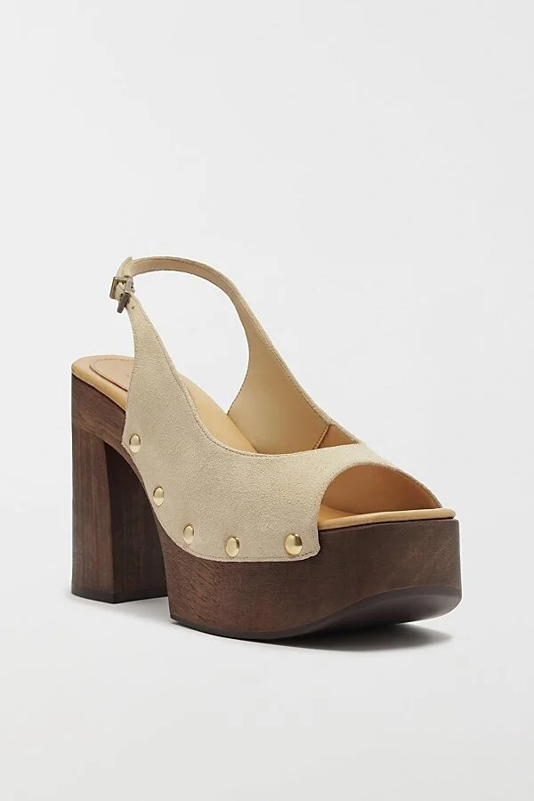 Schutz Rose Sling Clog Sandal in Caramel Coffee - Image 6