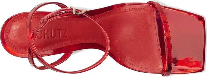 Schutz Sam Mid Women's Sandals Red Berry : 5.5 M, Leather - Image 2