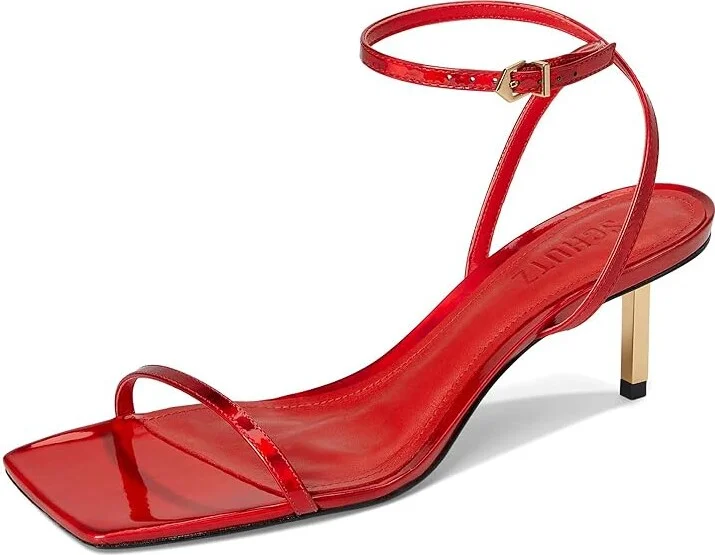 Schutz Sam Mid Women's Sandals Red Berry : 5.5 M, Leather - Image 5