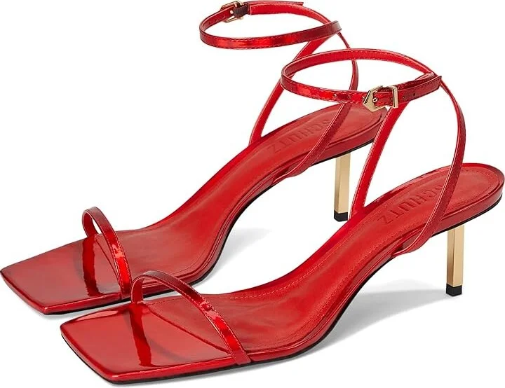 Schutz Sam Mid Women's Sandals Red Berry : 5.5 M, Leather
