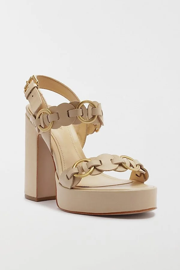 Schutz Selina Platform Heel in Natural Nibs
