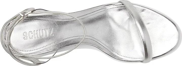 Schutz Skye Mid block Women's Sandals Silver : 7.5 M, Leather - Image 2