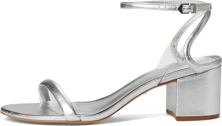 Schutz Skye Mid block Women's Sandals Silver : 7.5 M, Leather - Image 6