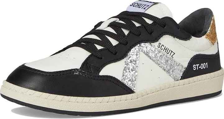 Schutz St 001 Women's Shoes White/Black/Prata/Platina : 5 M, Leather - Image 5
