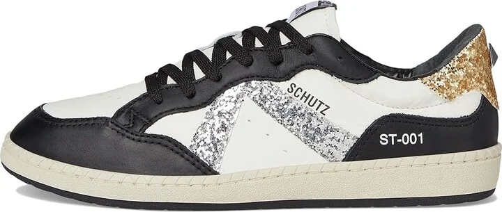 Schutz St 001 Women's Shoes White/Black/Prata/Platina : 5 M, Leather - Image 6