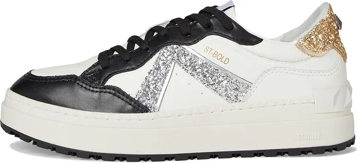 Schutz St Bold Women's Shoes White/Black/Prata/Platina : 7 M, Leather - Image 6