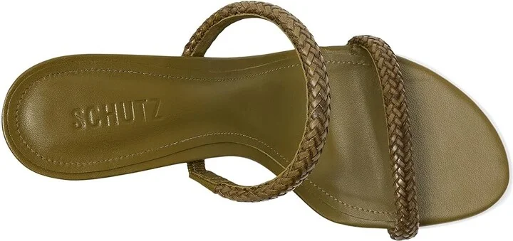 Schutz Taliah Woven Women's Sandals Matcha : 7 M, Leather - Image 2