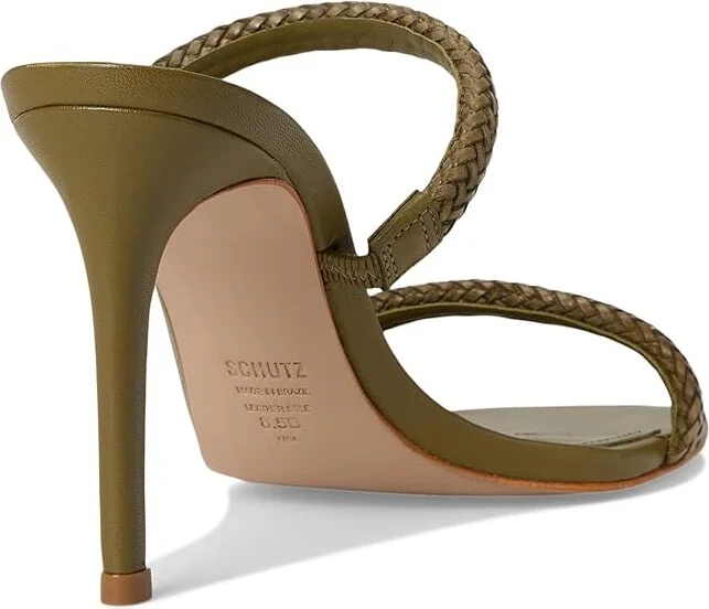 Schutz Taliah Woven Women's Sandals Matcha : 7 M, Leather - Image 4