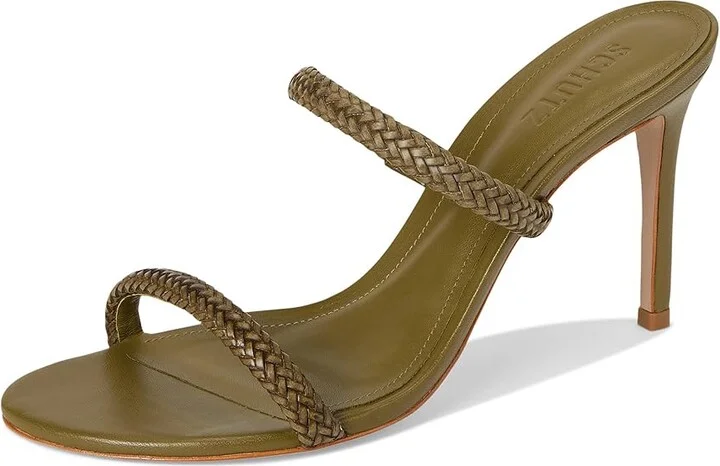 Schutz Taliah Woven Women's Sandals Matcha : 7 M, Leather - Image 5