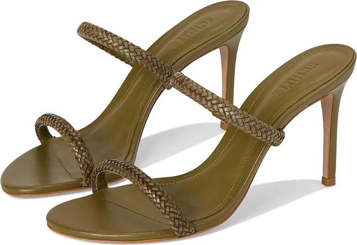 Schutz Taliah Woven Women's Sandals Matcha : 7 M, Leather