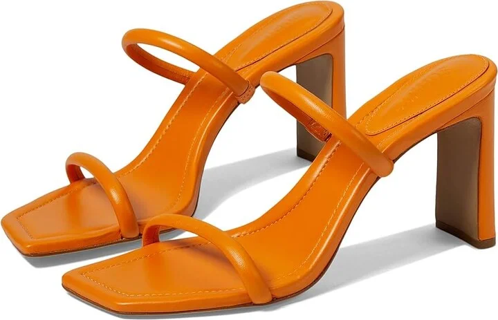 Schutz Ully Tab Women's Sandals Bright Tangerine : 11 M, Leather