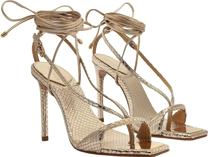 Schutz Vikki Metallic Leather Sandal Women's Sandals Gold : 10 M