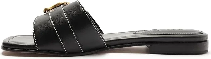 Schutz Wavy Flat Women's Sandals Black : 5.5 M, Leather - Image 4