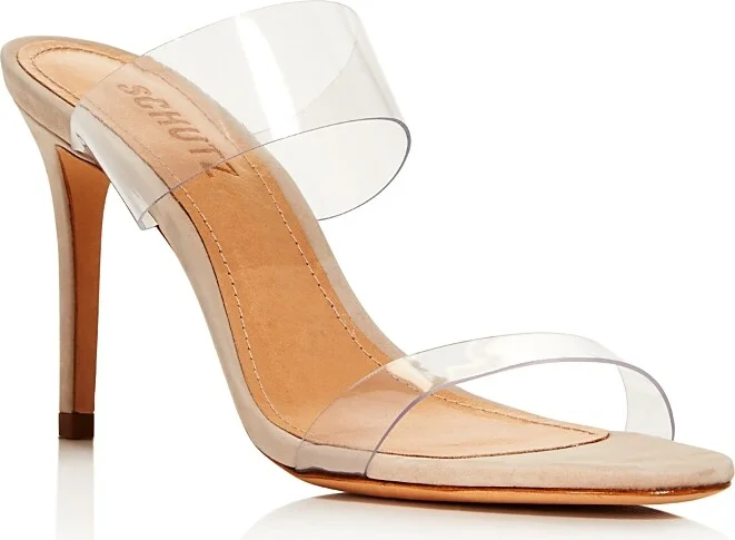 Schutz Women's Ariella Clear Strap High-Heel Slide Sandals