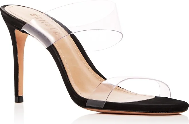 Schutz Women's Ariella Clear Strap High-Heel Slide Sandals