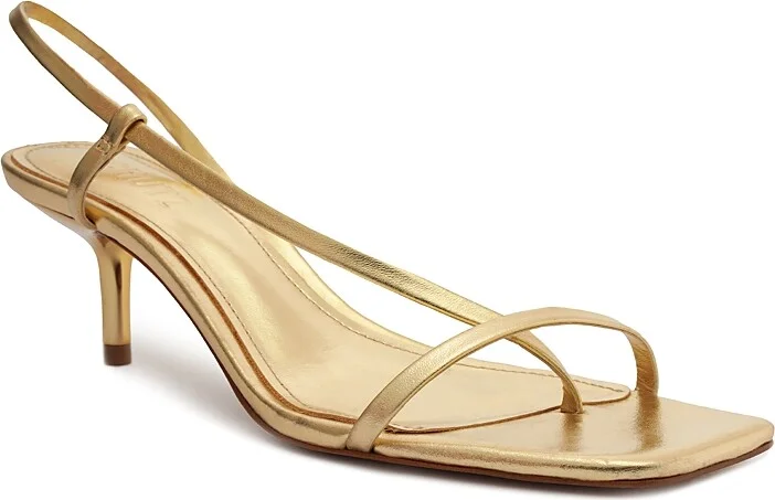 Schutz Women's Heloise Square Toe Mid Heel Sandals
