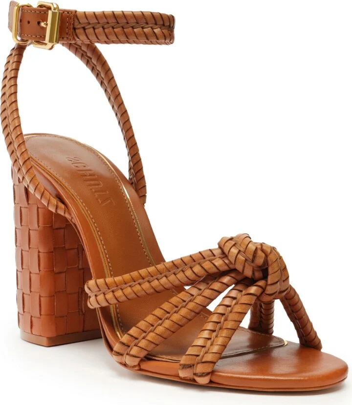 Schutz Women's Kareena Woven Block Heel Sandals