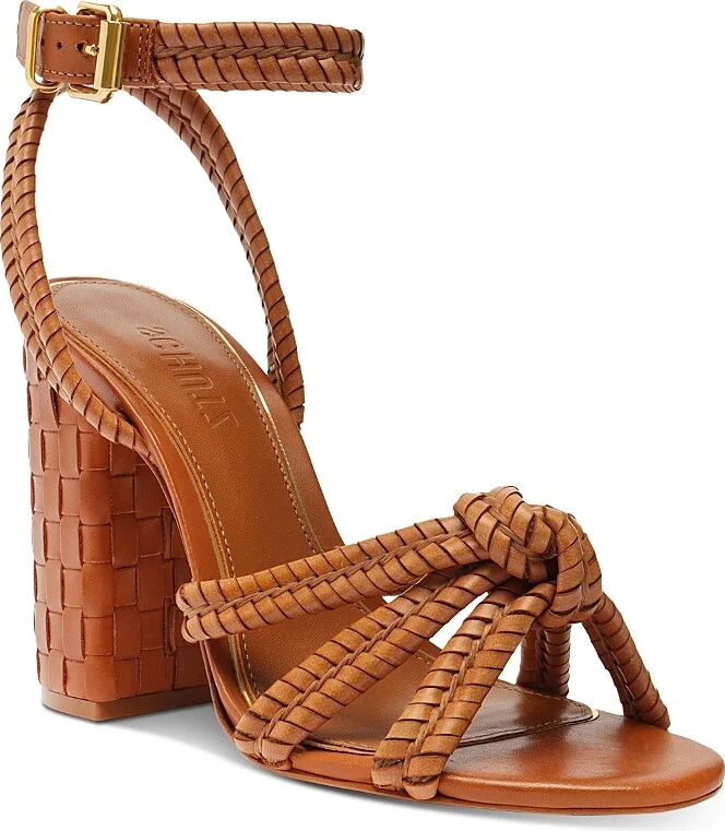 Schutz Women's Kathleen Almond Toe Woven High Heel Sandals
