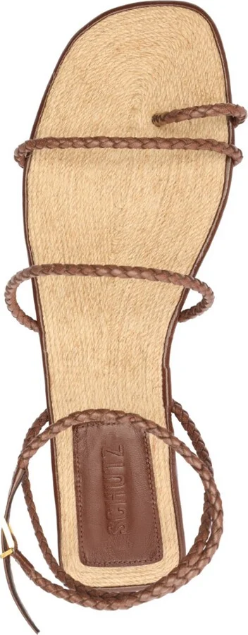 Schutz Women's Kaya Straw Flat Sandals - Image 4