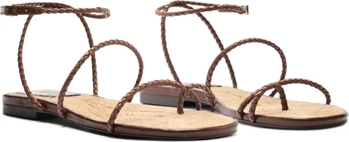 Schutz Women's Kaya Straw Flat Sandals - Image 6