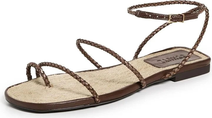 SCHUTZ Women's Kaya Straw Flat Sandals