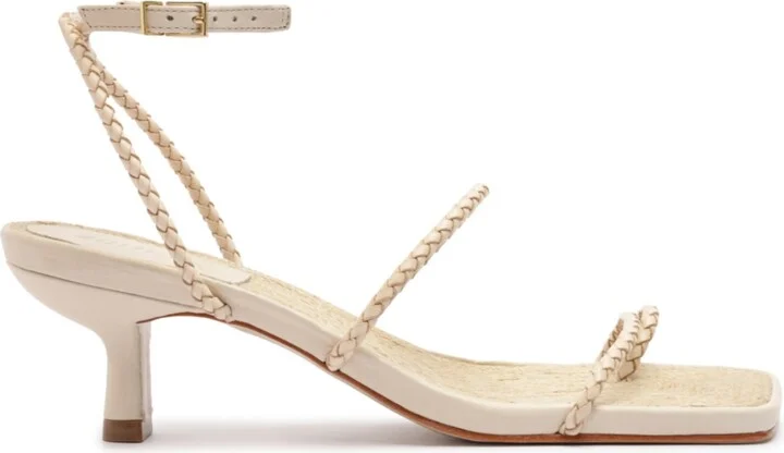 Schutz Women's Kaya Straw Mid Stiletto Heel Sandals - Image 2