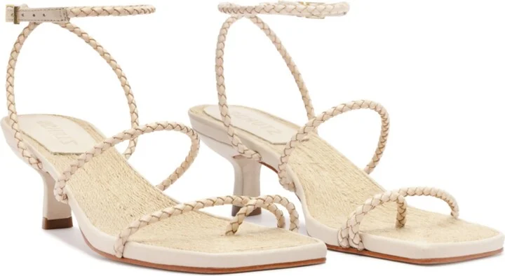 Schutz Women's Kaya Straw Mid Stiletto Heel Sandals - Image 6