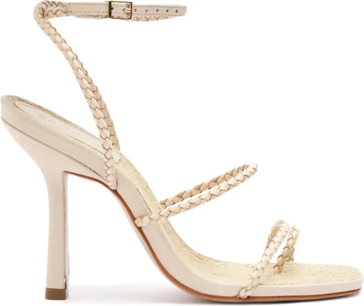 Schutz Women's Kaya Straw Stiletto Heel Sandals - Image 7