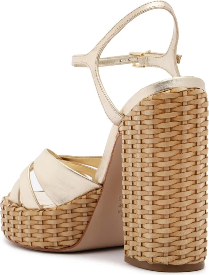 Schutz Women's Keefa High Straw Round Toe Sandals - Image 6