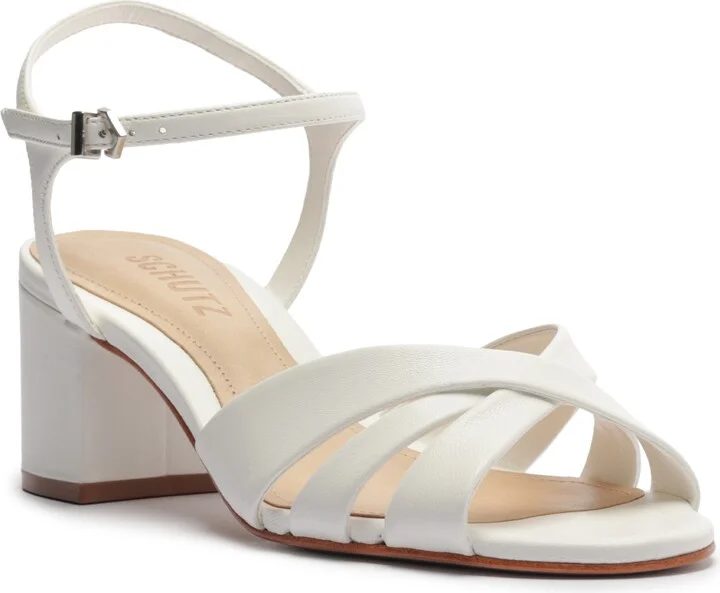 Schutz Women's Keefa Mid-Block Heel Sandals