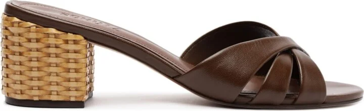 Schutz Women's Keefa Straw Slip-On Mules - Image 2