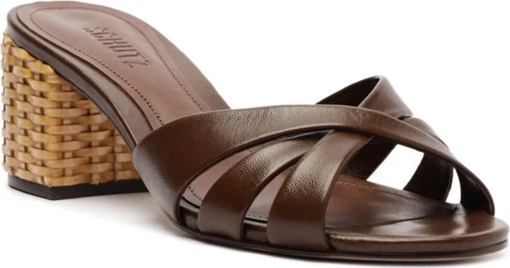 Schutz Women's Keefa Straw Slip-On Mules