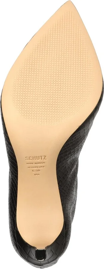 Schutz Women's Maryana Crocodile Embossed Knee High Stiletto Leather Boots - Image 5