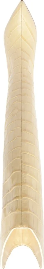 Schutz Women's Maryana Crocodile Embossed Wide Leg Knee High Stiletto Leather Boots - Image 4