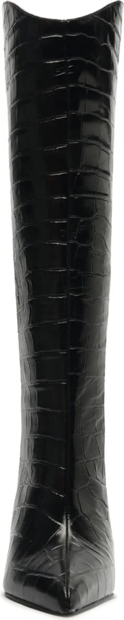 Schutz Women's Maryana Crocodile Embossed Wide Leg Knee High Stiletto Leather Boots - Image 11