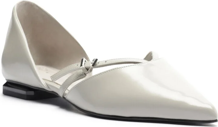Schutz Women's Rue Buckle Pointed Toe Flats